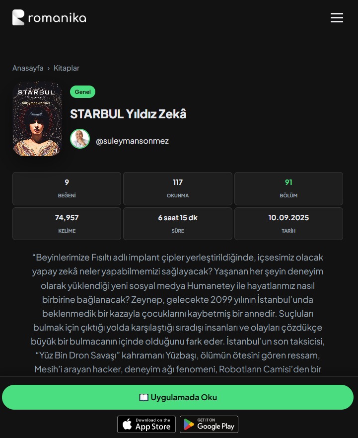 Yeni yazarlar için de bir olanak Romanika. Yazdıklarınız ilgi görüyorsa ve sistem yetkilileri inceleme sonrasında uygun görürse bu şekilde üyelik yapıp yazar olarak kitaplarınızı yükleyebilirsiniz. Romanika Romanika | Dijital E-kitap Okuma Platformu